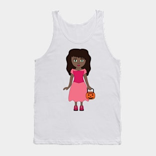 Pink Princess 3 Halloween Girl Sticker Tank Top